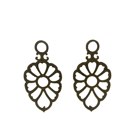 Unbranded Other - Vintage Brass 3 Footed Leaf Design Trivets 7.5” Long Set Of‎ 2